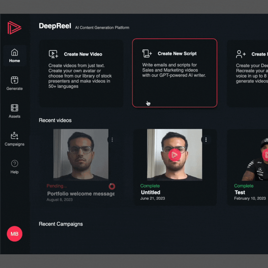 Deepreel platform gif